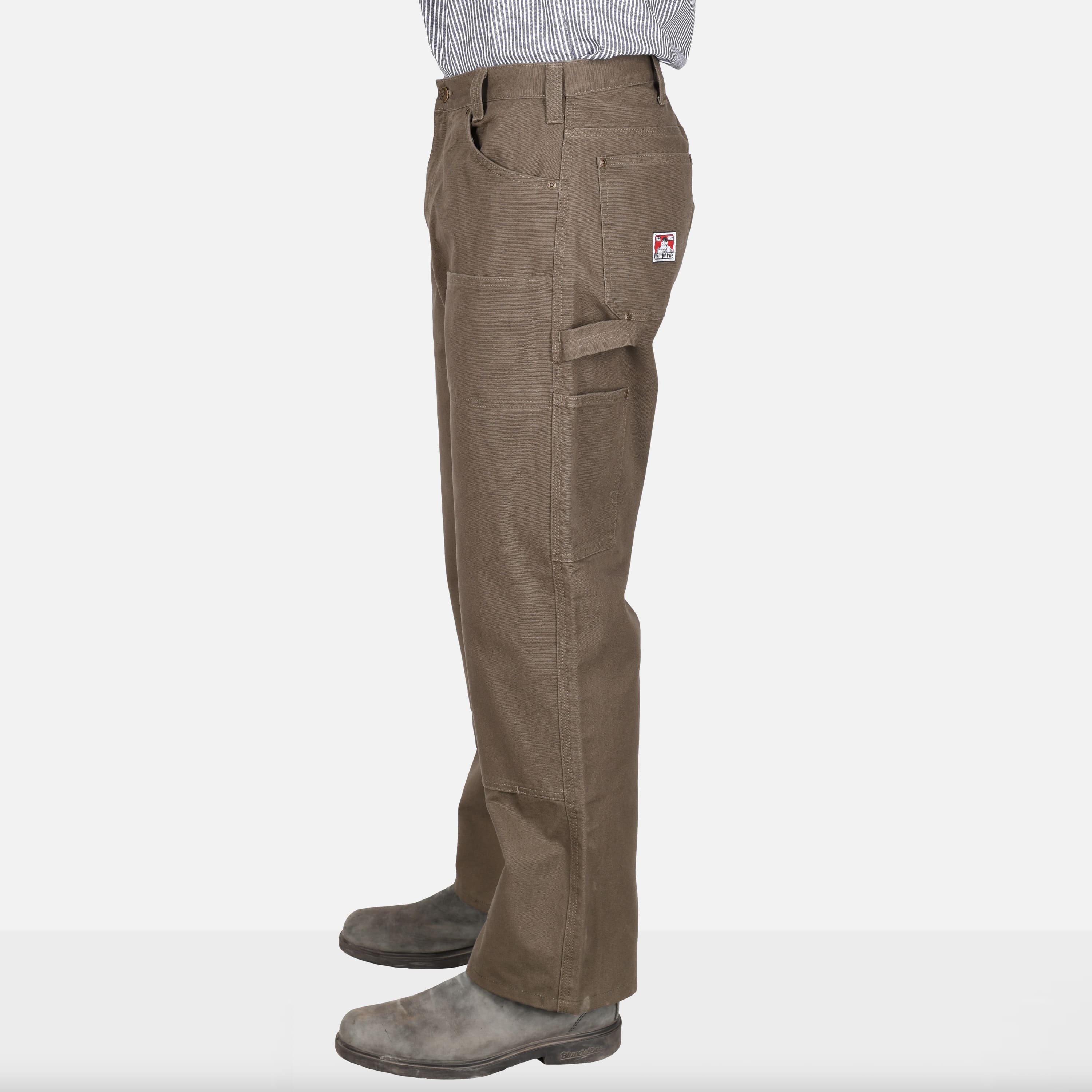 Canvas Double Knee Carpenter Pants - Olive
